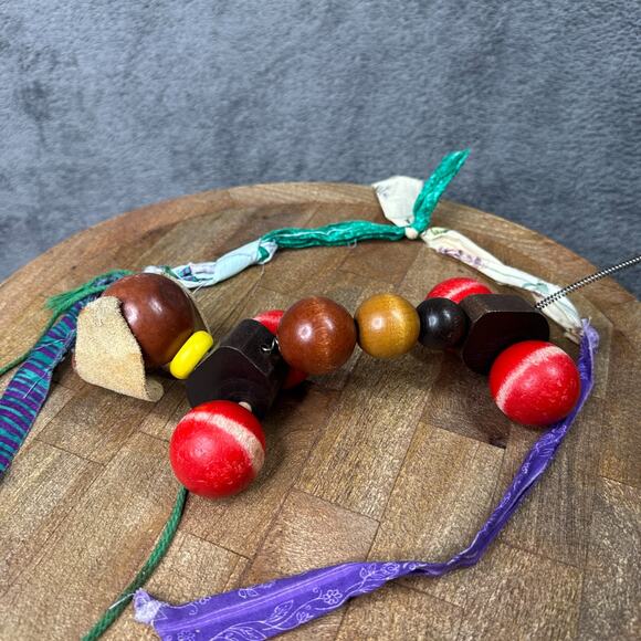 Vintage Dachshund Wooden Slinky Toy Germany Lorenz Hand Made Wood Block Art - Picture 6 of 6